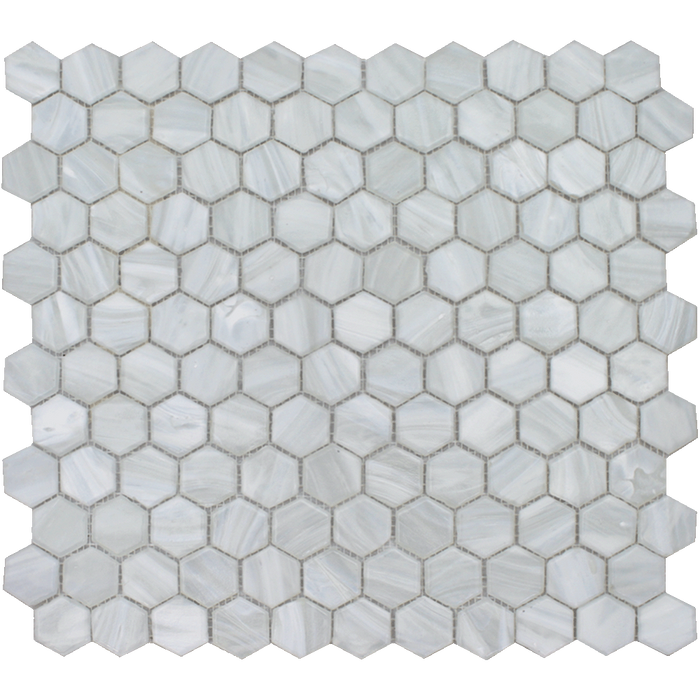 Aquatica by Tesoro - Aurora Series Hexagon Glass Mosaic - Pearl