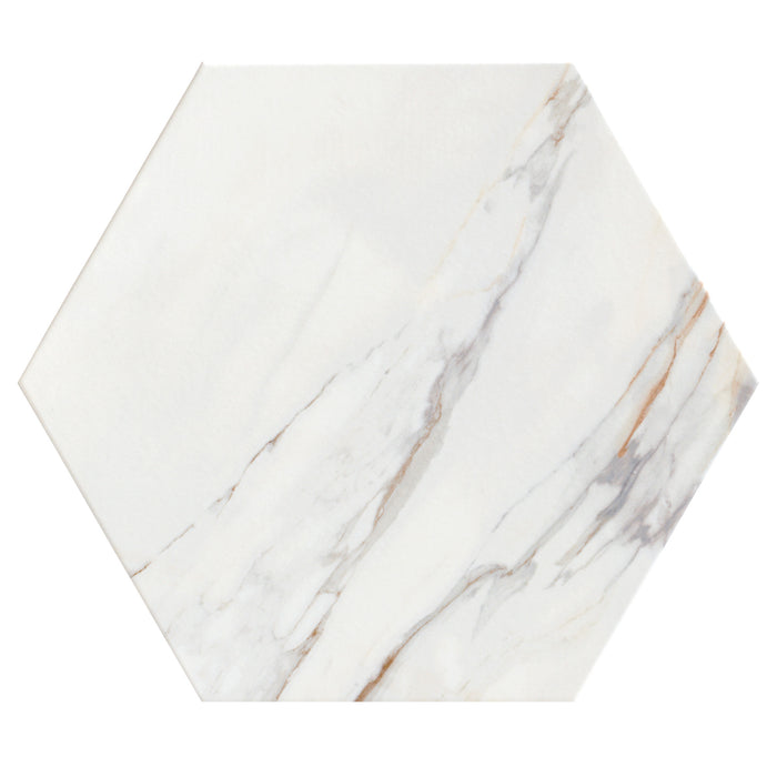 Tesoro - Argos Collection - 19 in. x 22 in. Hex Porcelain Tile - Thassos Gold