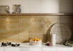 Tesoro - Graffiti Collection - 2 in. x 18 in. Porcelain Tile - Beige Installed