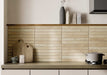 Tesoro - Graffiti Collection - 2 in. x 18 in. Porcelain Tile - Nolita Sand Installed 2