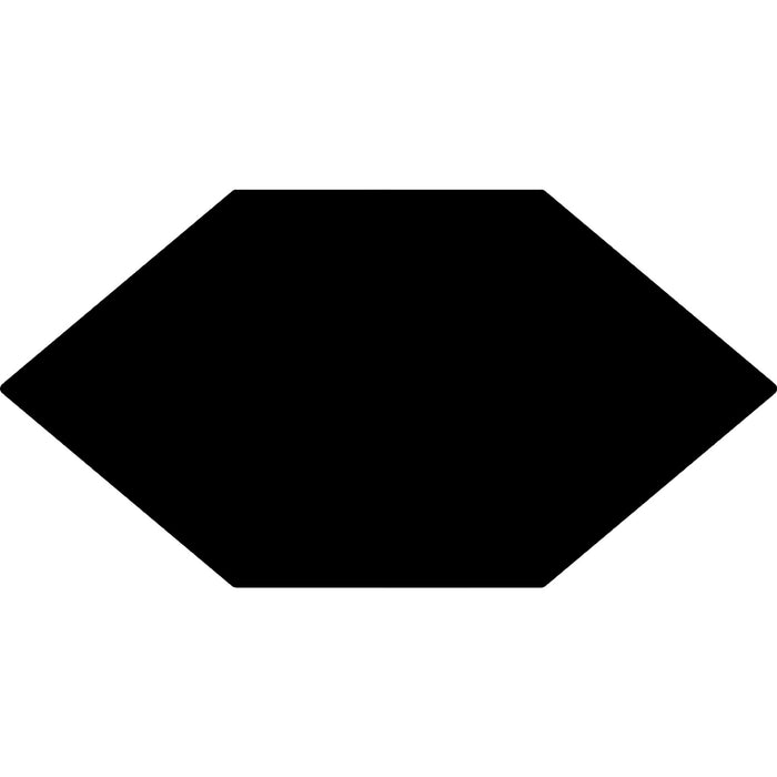 Tesoro - Kayak Collection - 6.5 in. x 13 in. Elongated Hex Porcelain Tile - Black
