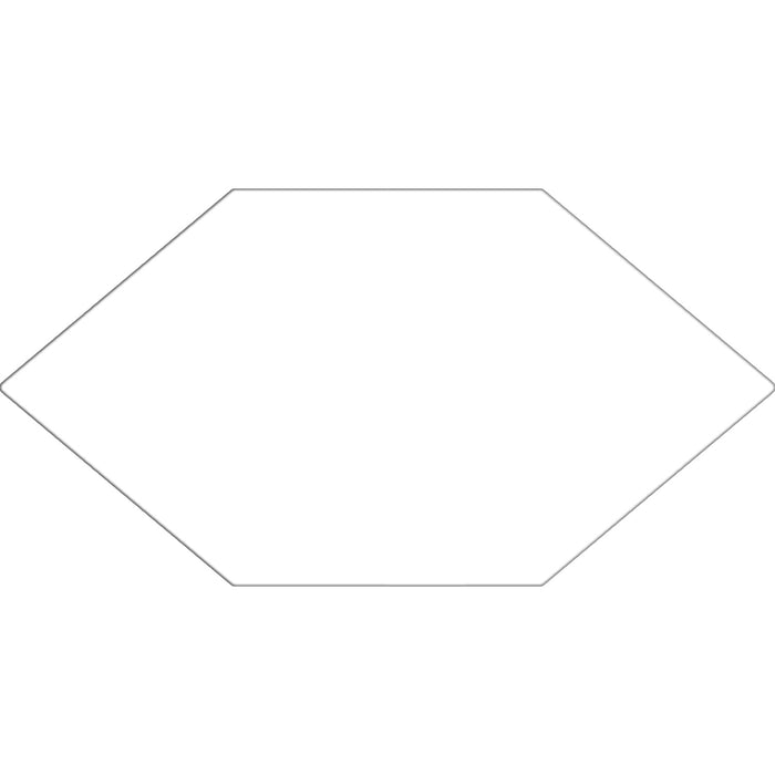 Tesoro - Kayak Collection - 6.5 in. x 13 in. Elongated Hex Porcelain Tile - White