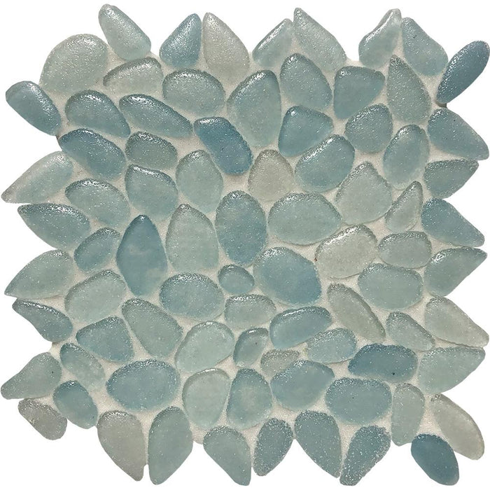 Tesoro - Liquid Rocks Series - Glass Pebble Mosaic - Aqua Blue
