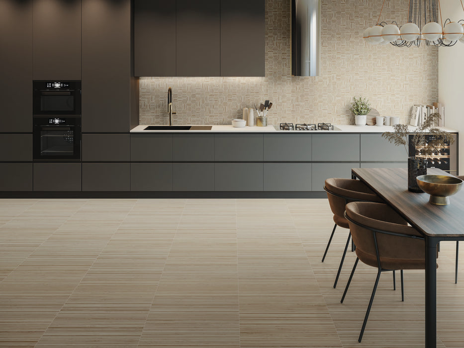 Tesoro - Oasis Collection Matte Porcelain Tile - Beige Room Scene