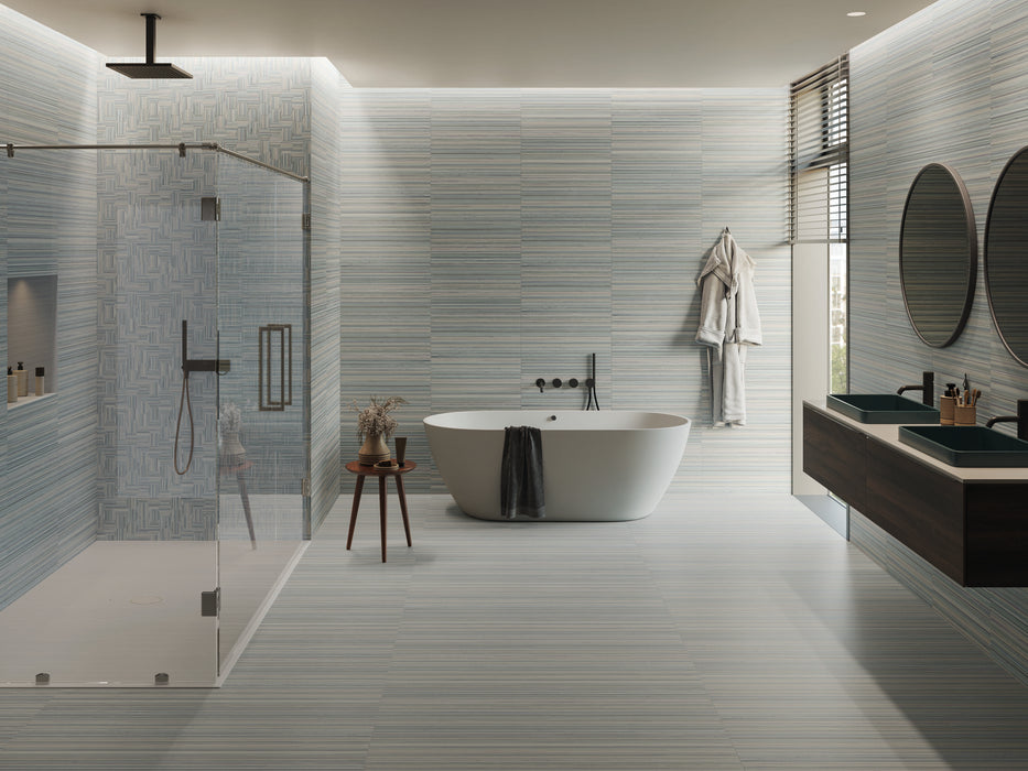Tesoro - Oasis Collection - 24 in. x 24 in. Matte Porcelain Tile - Blue Room Scene