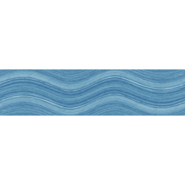 Tesoro - Ocean Wave Collection - 6 in. x 24 in. Glossy Porcelain Tile - Aqua Green