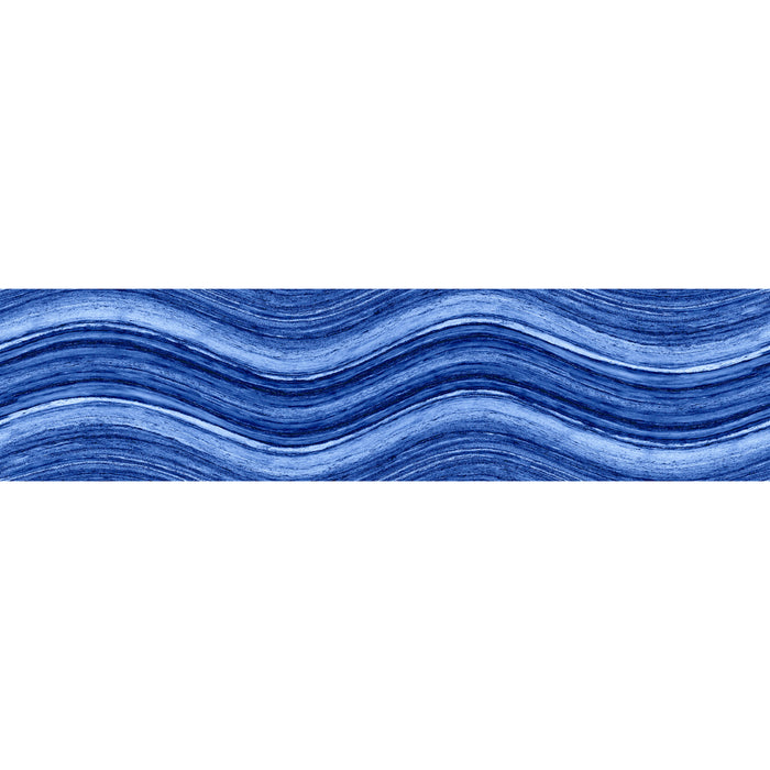 Tesoro - Ocean Wave Collection - 6 in. x 24 in. Glossy Porcelain Tile - Cobalt