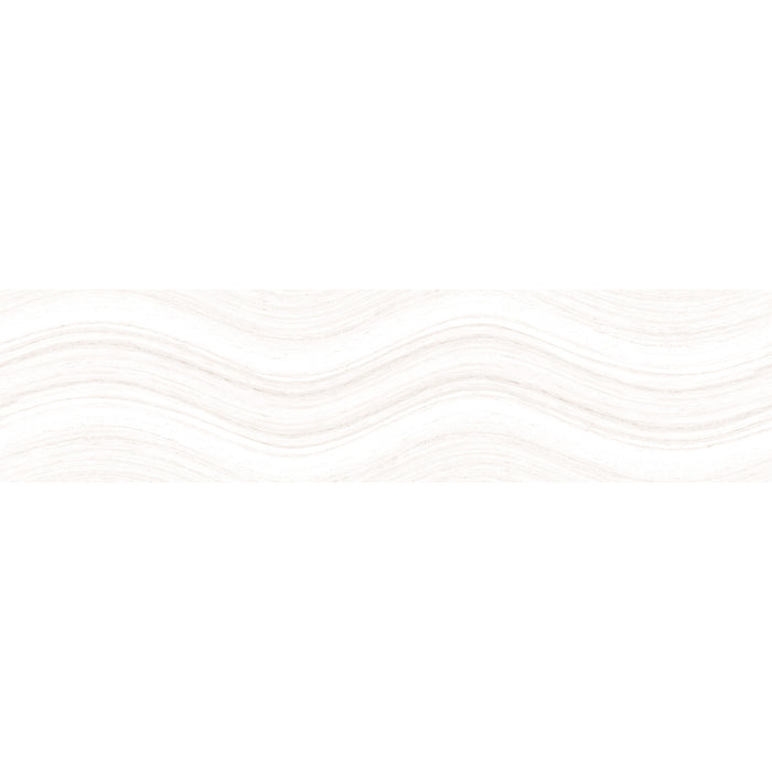 Tesoro - Ocean Wave Collection - 6 in. x 24 in. Glossy Porcelain Tile - Ice White
