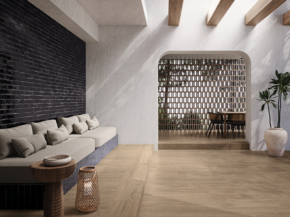 Tesoro Collection - Pukka Series - 3  in. x 10 in. Ceramic Wall Tile - Midnight Room Scene