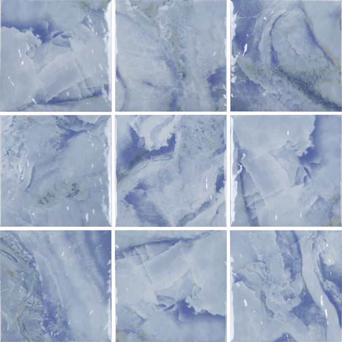 Tesoro - Aquatica Pool Collection - Reef Series - 6  in. x 6 in. Glass Wall Tile - Coral