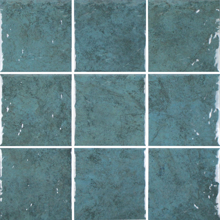 Tesoro - Aquatica Pool Collection - Reef Series - 6  in. x 6 in. Glass Wall Tile - Jade
