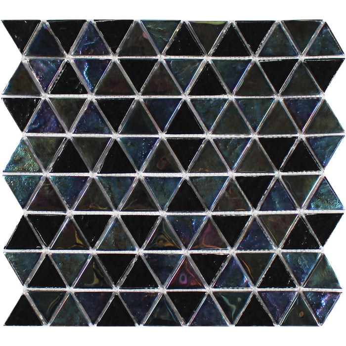 Tesoro - Triangle Series - 11.75 in. x 11.75 in. Glass Mosaic - Black
