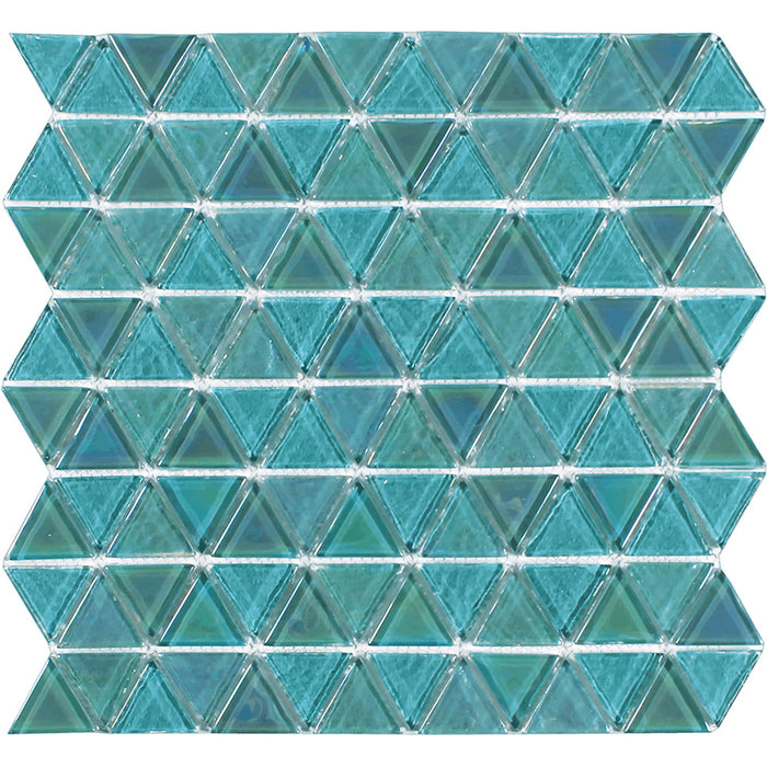 Tesoro - Triangle Series - 11.75 in. x 11.75 in. Glass Mosaic - Green