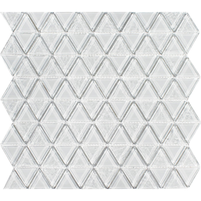 Tesoro - Triangle Series - 11.75 in. x 11.75 in. Glass Mosaic - White