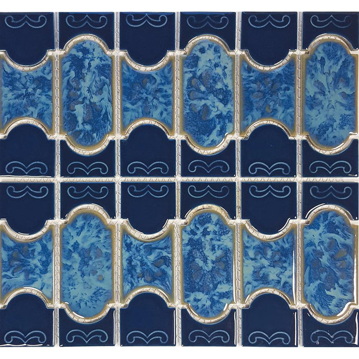 Tesoro - Botanical Collection - Porcelain Mosaic - Caribbean Blue