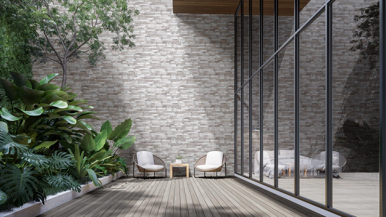 Tesoro - Industrial Collection - 6.25 in. x 15.25 in. Porcelain Matte Tile - Grey Wall Install