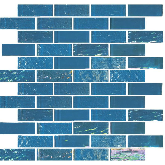 Tesoro - Nautical Series - 1 in. x 3 in. Glass Mosaic - Bimini Blue