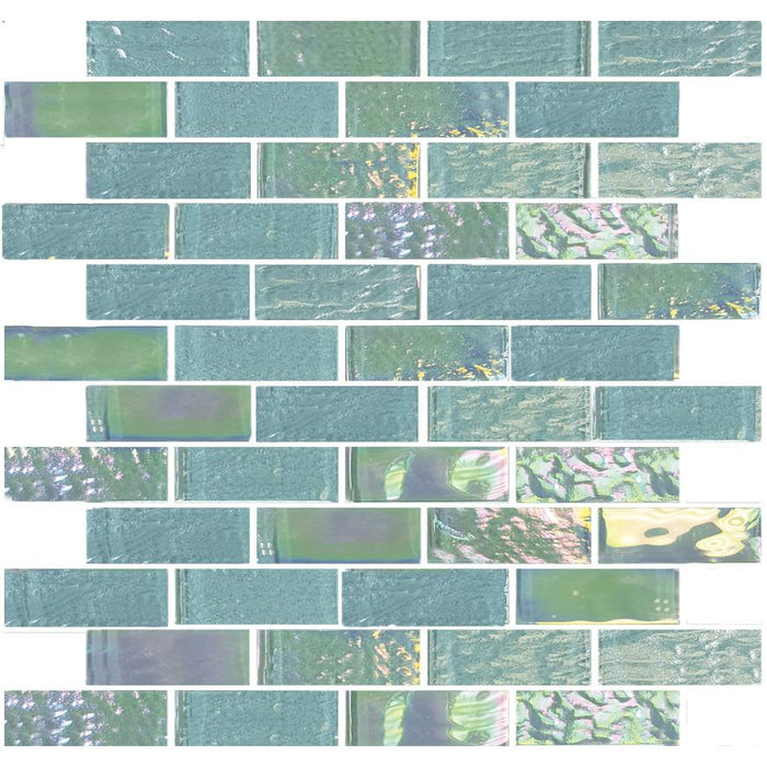 Tesoro - Nautical Series - 1 in. x 3 in. Glass Mosaic - Emerald Green