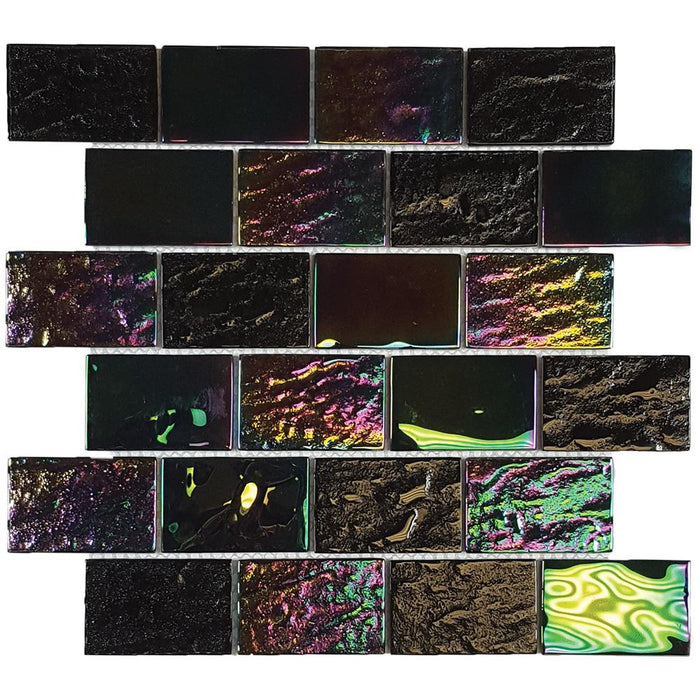 Tesoro - Nautical Series - 2 in. x 3 in. Glass Mosaic - Laguna Black