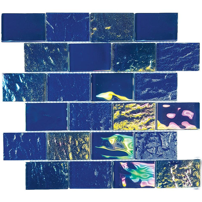 Tesoro - Nautical Series - 2 in. x 3 in. Glass Mosaic - Naval Blue