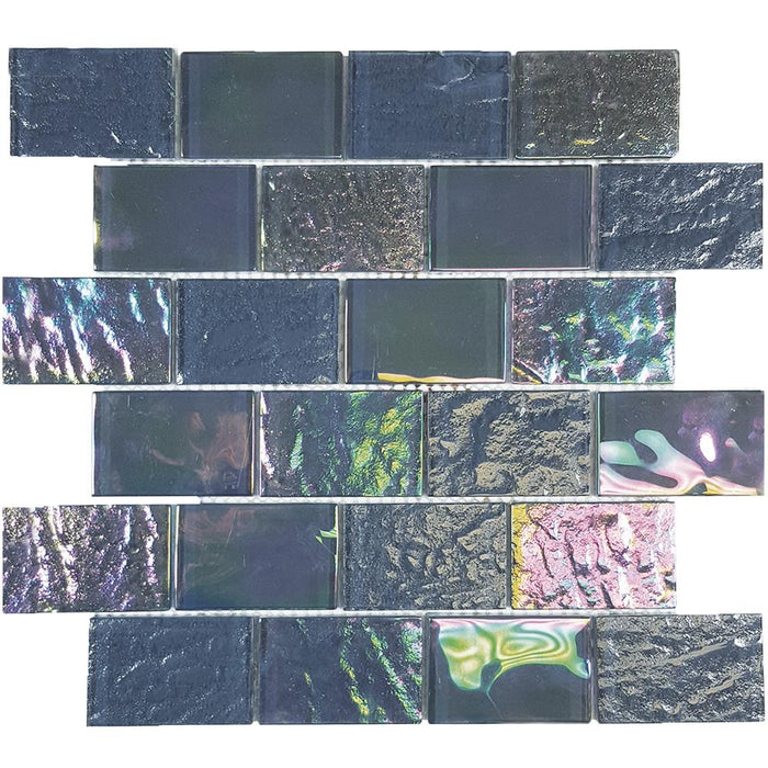 Tesoro - Nautical Series - 2 in. x 3 in. Glass Mosaic - Thunder Gray