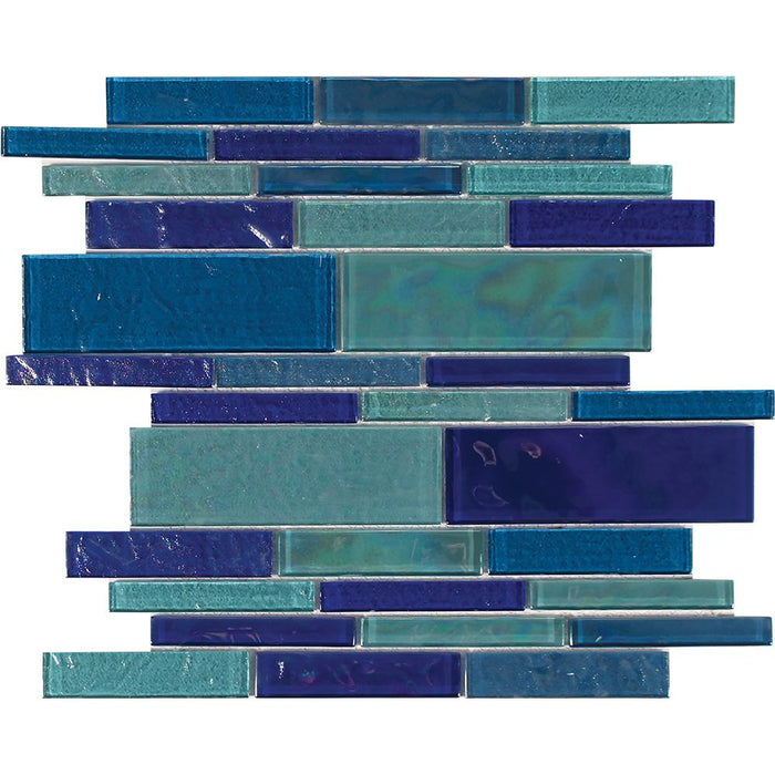 Tesoro - Treasure Series - 11.75 in. x 11.75 in. Glass Mosaic - Blendstone Linear