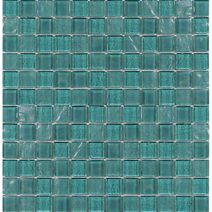 Tesoro - Treasure Series - 1 in. x 1 in. Glass Mosaic - Greenstone