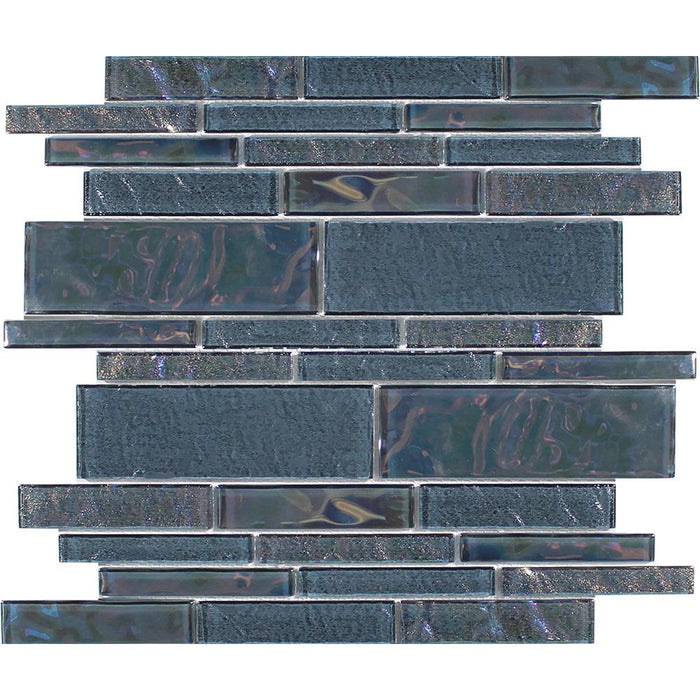 Tesoro - Treasure Series - 11.75 in. x 11.75 in. Glass Mosaic - Moonstone Linear