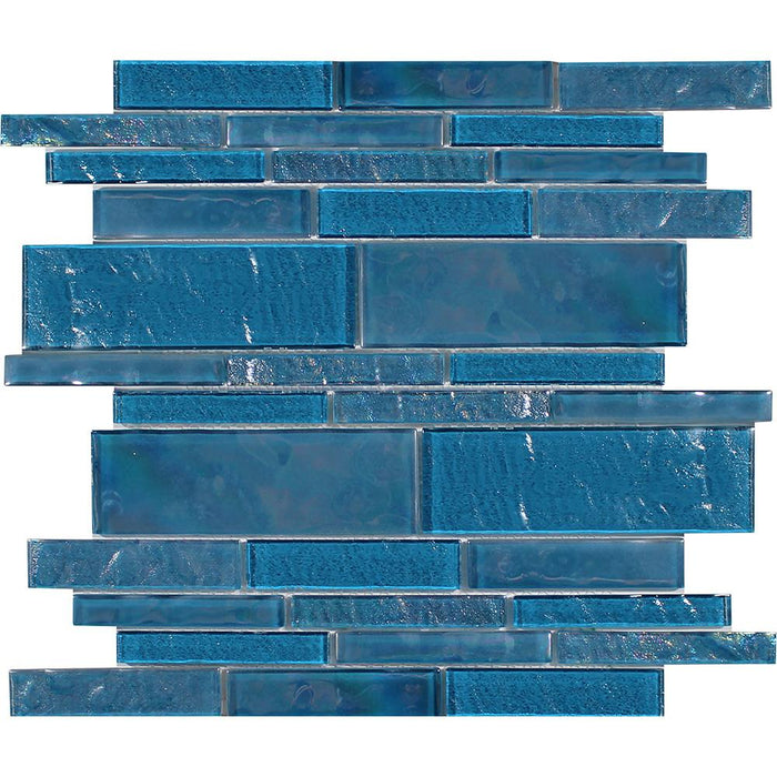 Tesoro - Treasure Series - 11.75 in. x 11.75 in. Glass Mosaic - Topazstone Linear