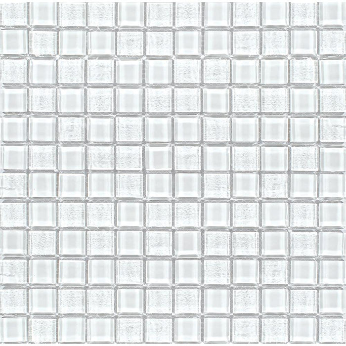 Tesoro - Treasure Series - 1 in. x 1 in. Glass Mosaic - Whitestone