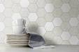 Tesoro - Venice Series - 3 in. Stone Mosaic - Hexagon Sand Terrazzo and Dolomite Installed