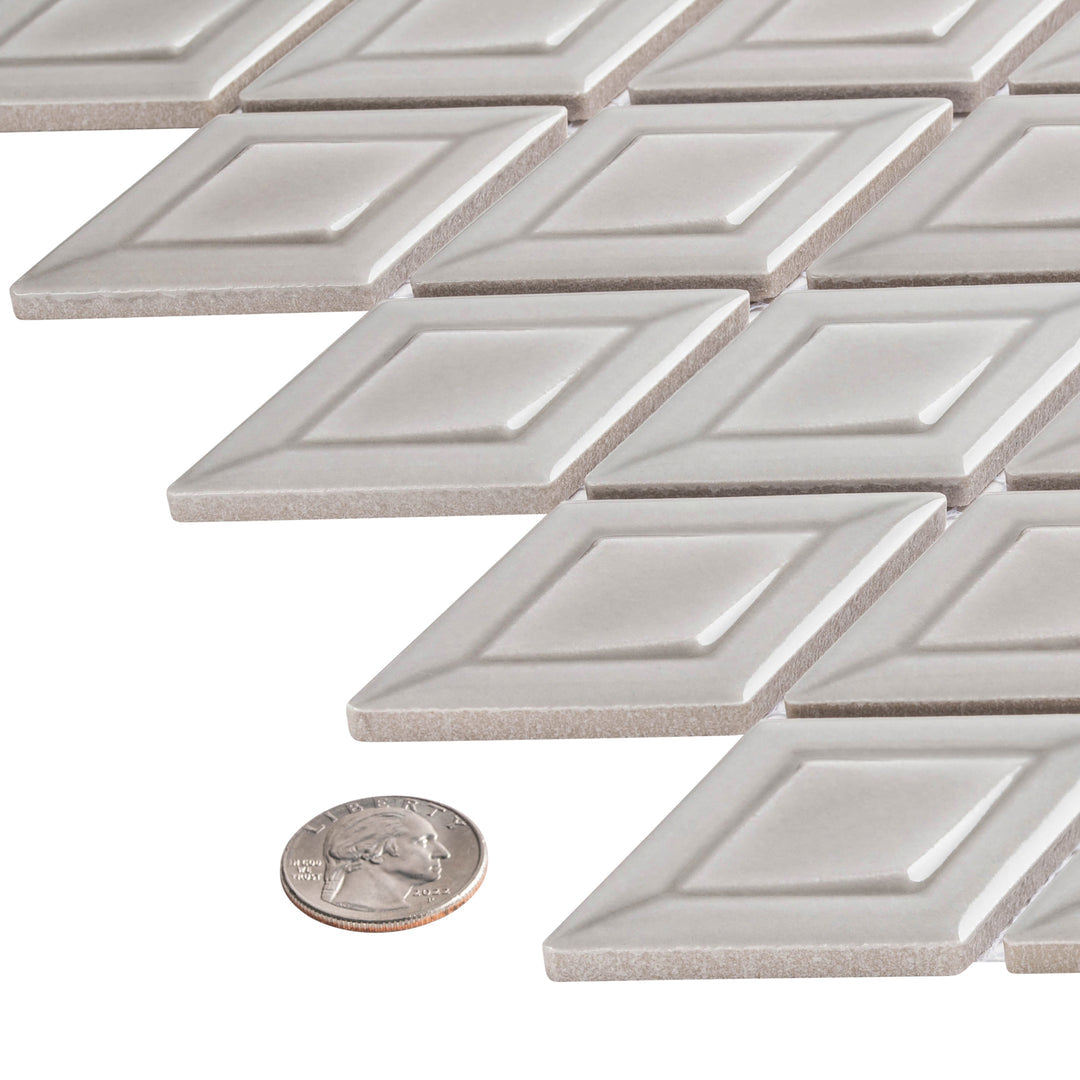 Bellagio - Tetragon Collection Porcelain Diamond Mosaic - Foxer