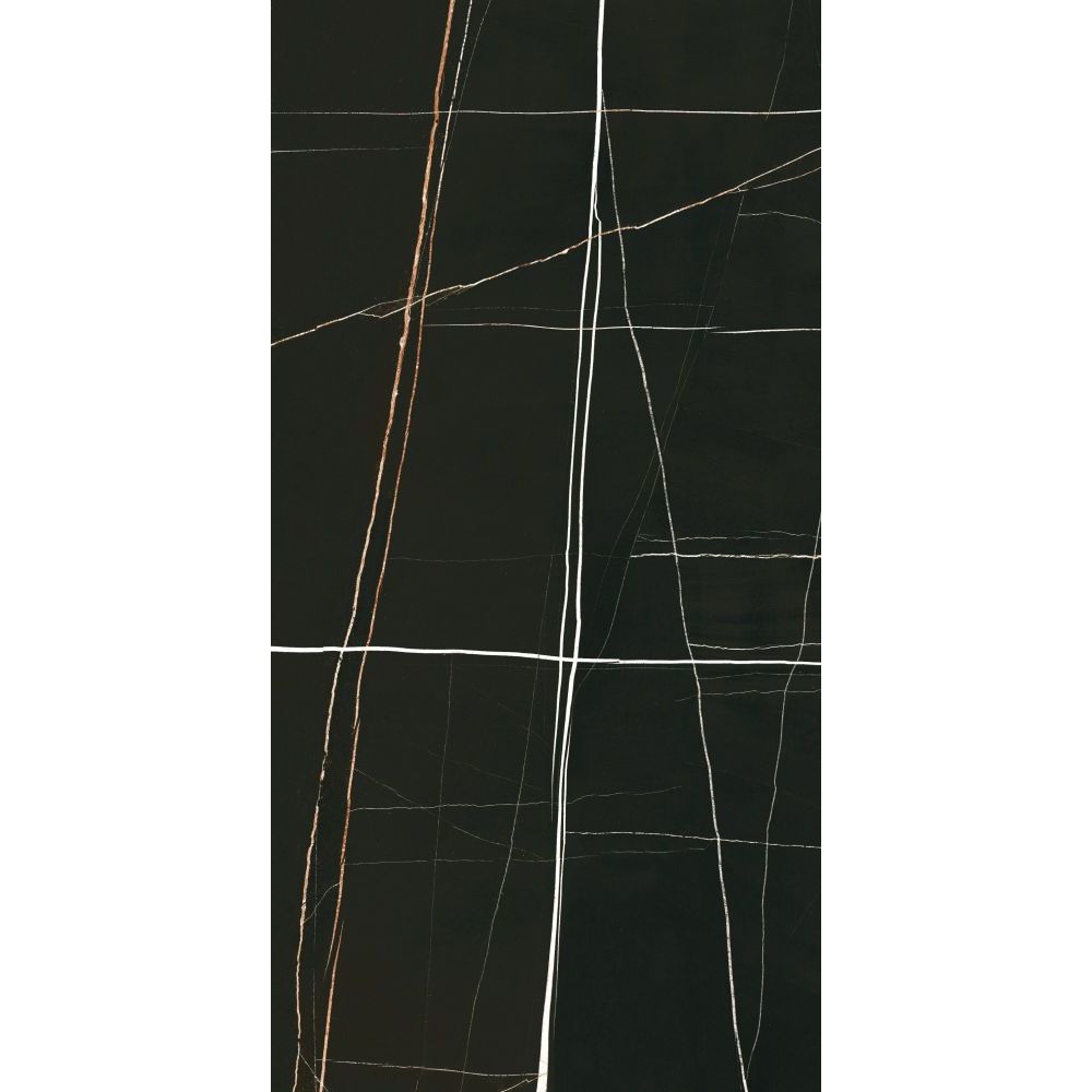 Elysium - Noir - 24 in. x 48 in. Rectified Porcelain Tile - Polished Black