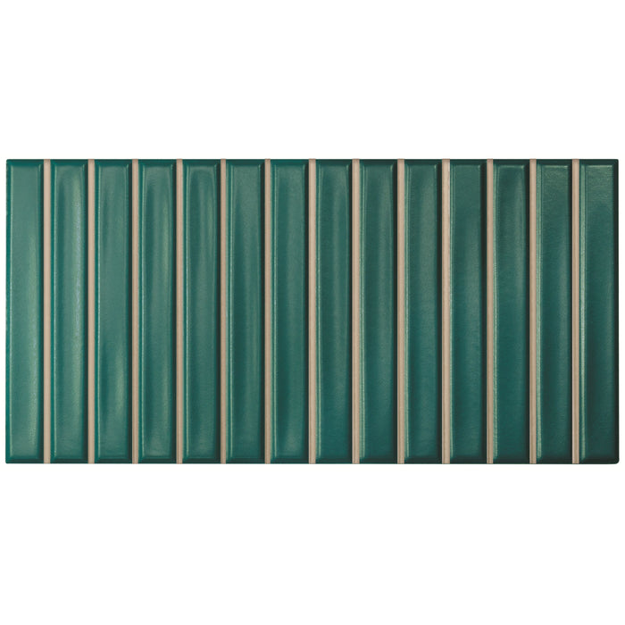 WOW - Sweet Bars 5 in. x 10 in. Matte Ceramic Mosaic - Teal