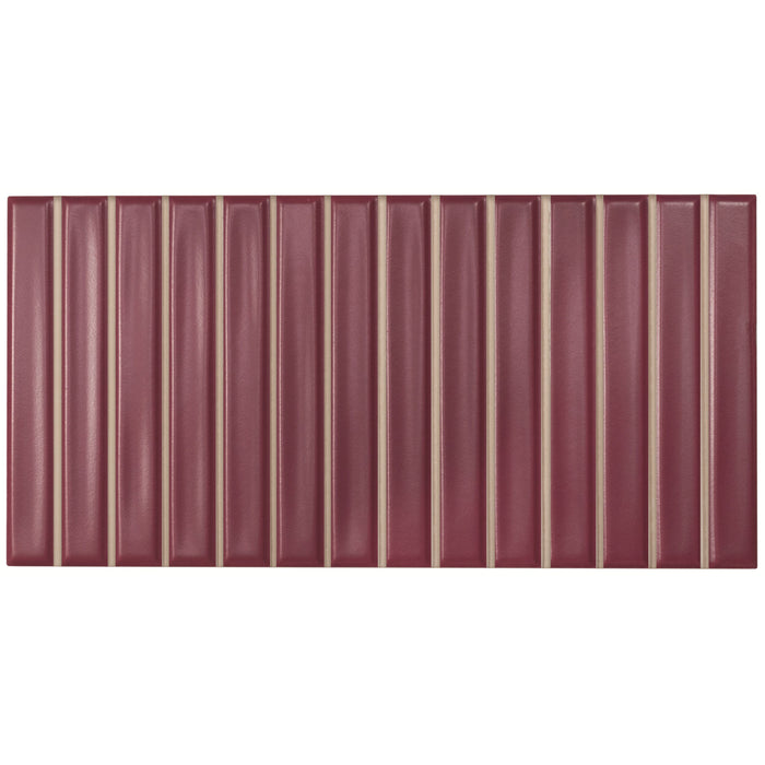 WOW - Sweet Bars 5 in. x 10 in. Matte Ceramic Mosaic - Berry