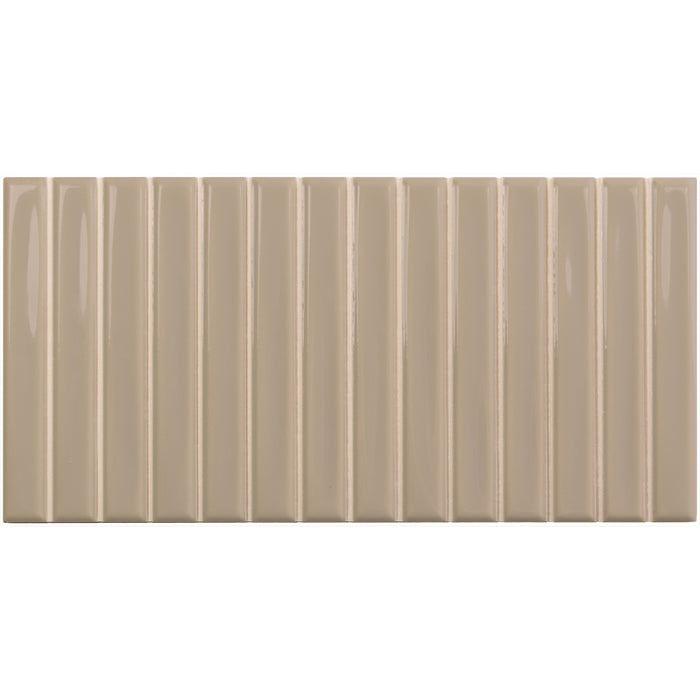 WOW - Sweet Bars 5 in. x 10 in. Glossy Ceramic Mosaic - Greige