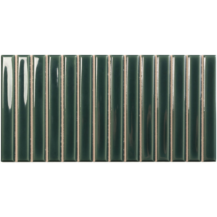 WOW - Sweet Bars 5 in. x 10 in. Glossy Ceramic Mosaic - Royal Green