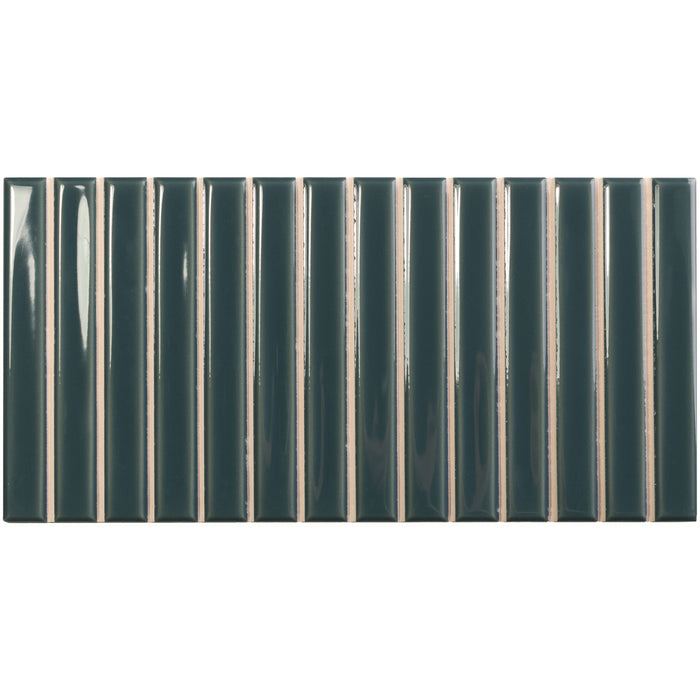 WOW - Sweet Bars 5 in. x 10 in. Glossy Ceramic Mosaic - Peacock Blue