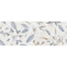 Tamiami - Toscana 12" x 35" Rectified White Body Wall Tile - Flower Deco Blue