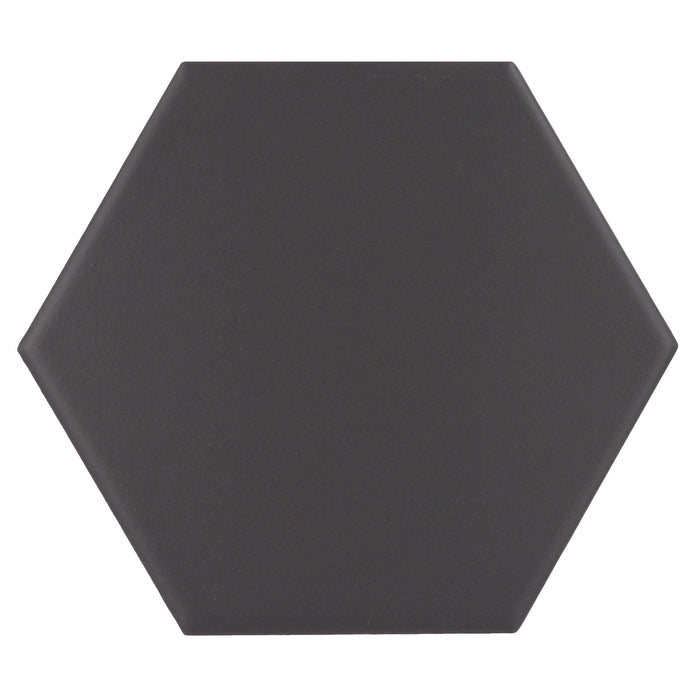 Mosaic & Tile Depot - Kromatica 4.5" x 4" Porcelain Hex Tile - Black