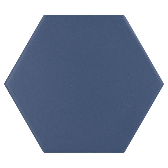 Mosaic & Tile Depot - Kromatica 4.5" x 4" Porcelain Hex Tile - Navy Blue
