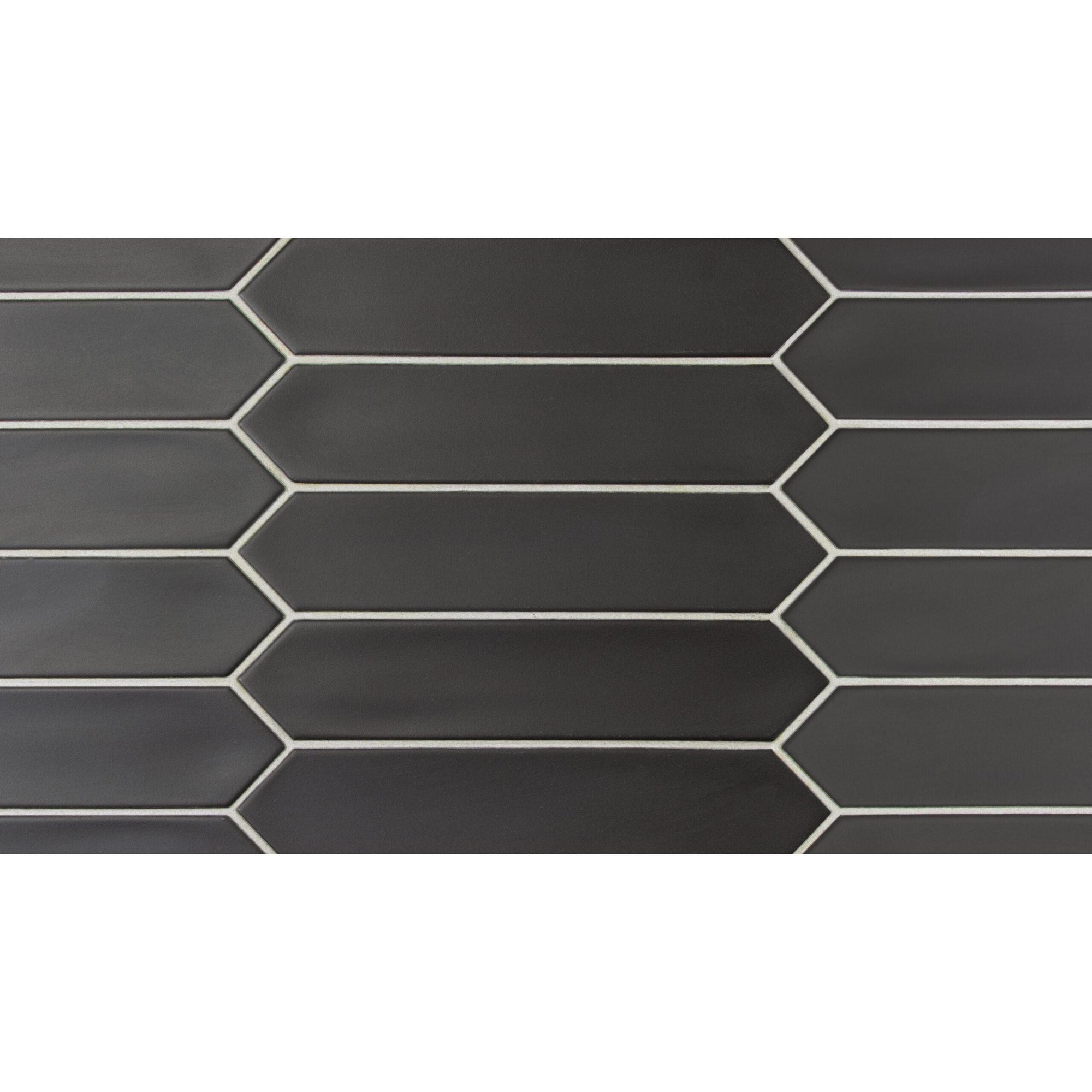 Tesoro - Lanse Series - 2 in. x 10 in. Ceramic Picket Tile - Black