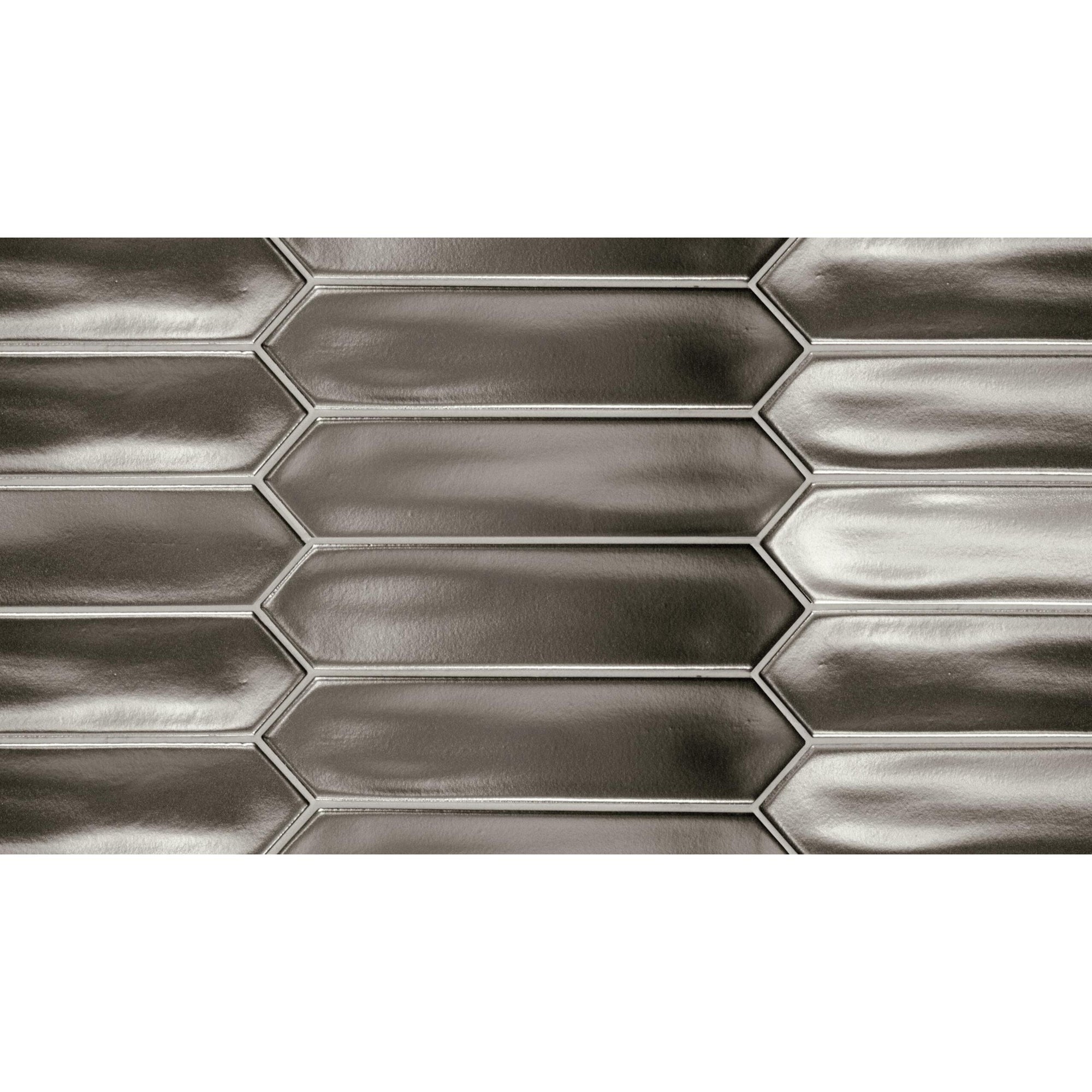 Tesoro - Lanse Series - 2 in. x 10 in. Ceramic Picket Tile - Silver