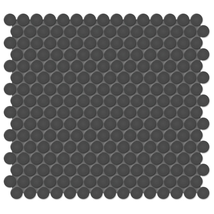 Tesoro Collection - Soho Series - 0.75 in. Penny Mosaic - Matte Retro Black