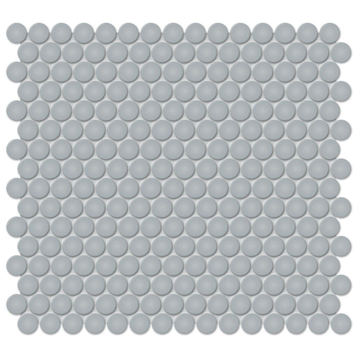 Tesoro Collection - Soho Series - 0.75 in. Penny Mosaic - Matte Cloud Blue