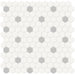 Tesoro Collection - Soho Series - 1 in. Hex Mosaic - Matte White with Loft Grey