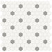 Tesoro Collection - Soho Series - 1 in. Hex Mosaic - Matte White with Cement Chic