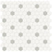 Tesoro Collection - Soho Series - 1 in. Hex Mosaic - Matte White with Soft Sage