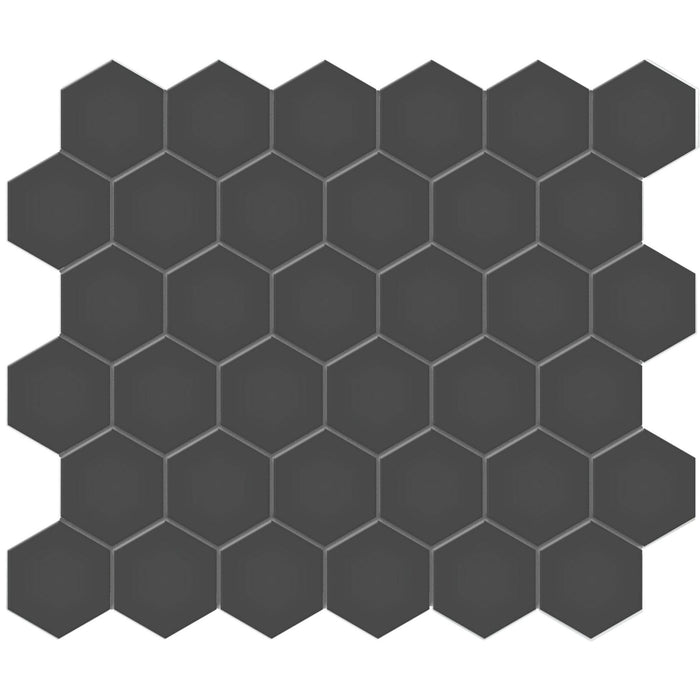 Tesoro Collection - Soho Series - 2 in. Hex Mosaic - Matte Retro Black