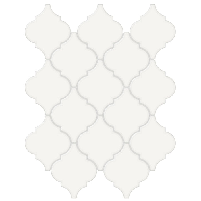 Tesoro Collection - Soho Series - Arabesque Mosaic - Glossy Canvas White